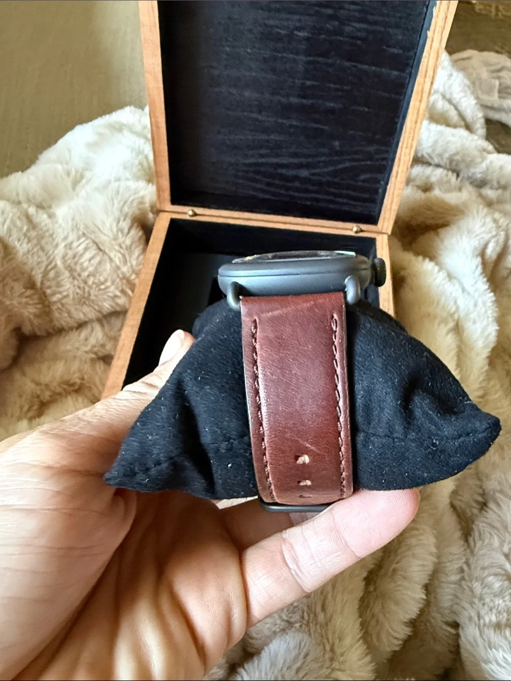 Shinola Guardian Men's Brown Leather Strap Watch with Black Dial & Gunmetal Case